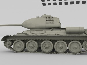 t-34-85 tank hdri winter camo 3D Model