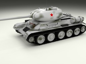 t-34-85 interior-engine bay full hdri winter camo Model 3D