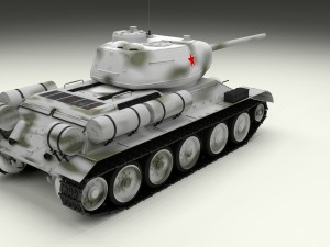t-34-85 interior-engine bay full hdri winter camo Model 3D