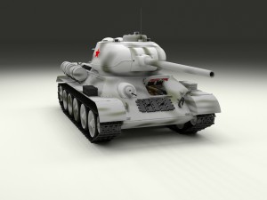 t-34-85 interior-engine bay full hdri winter camo Model 3D