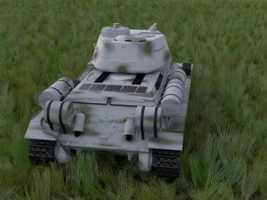 t-34-85 interior-engine bay full hdri winter camo Model 3D
