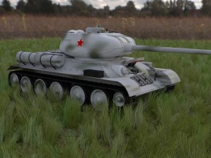 t-34-85 interior-engine bay full hdri winter camo Model 3D