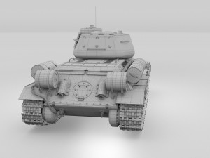 t-34-85 interior-engine bay full hdri winter camo Model 3D