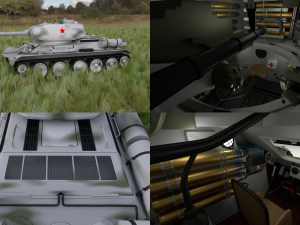 t-34-85 with interior hdri winter camo 3D Model