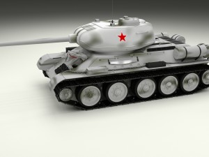 t-34-85 with interior hdri winter camo 3D Model