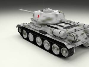 t-34-85 with interior hdri winter camo 3D Model