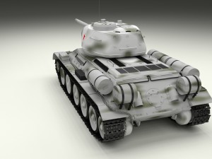 t-34-85 with interior hdri winter camo 3D Model