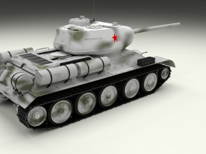 t-34-85 with interior hdri winter camo 3D Model