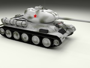 t-34-85 with interior hdri winter camo 3D Model