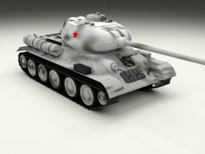 t-34-85 with interior hdri winter camo 3D Model