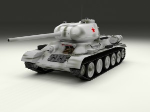 t-34-85 with interior hdri winter camo 3D Model