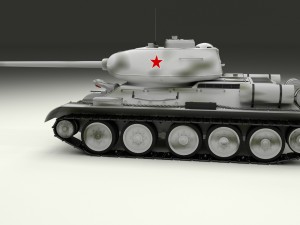 t-34-85 with interior hdri winter camo 3D Model
