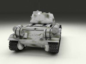 t-34-85 with interior hdri winter camo 3D Model
