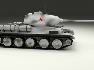 t-34-85 with interior hdri winter camo 3D Model