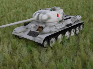 t-34-85 with interior hdri winter camo 3D Model