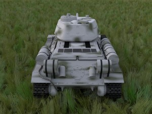 t-34-85 with interior hdri winter camo 3D Model