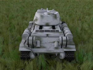 t-34-85 with interior hdri winter camo 3D Model
