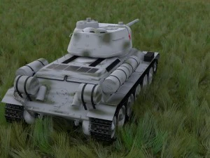 t-34-85 with interior hdri winter camo 3D Model