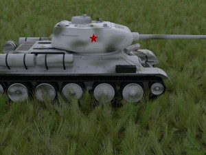 t-34-85 with interior hdri winter camo 3D Model
