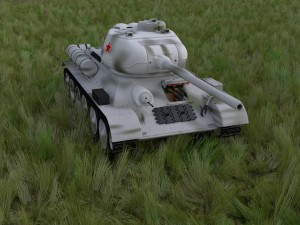 t-34-85 with interior hdri winter camo 3D Model
