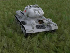 t-34-85 with interior hdri winter camo 3D Model