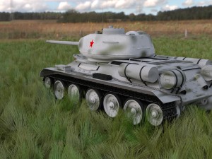 t-34-85 with interior hdri winter camo 3D Model