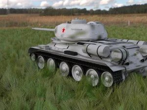 t-34-85 with interior hdri winter camo 3D Model