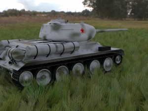 t-34-85 with interior hdri winter camo 3D Model