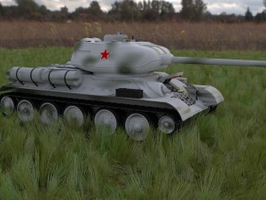 t-34-85 with interior hdri winter camo 3D Model