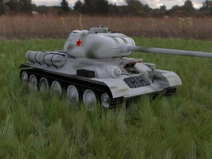 t-34-85 with interior hdri winter camo 3D Model