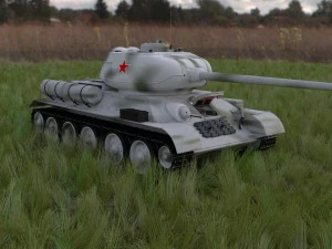 t-34-85 with interior hdri winter camo 3D Model