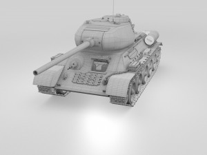 t-34-85 with interior hdri winter camo 3D Model