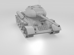 t-34-85 with interior hdri winter camo 3D Model