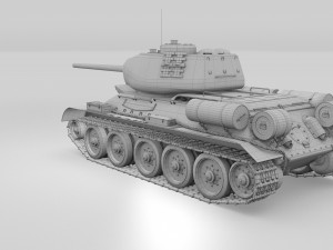 t-34-85 with interior hdri winter camo 3D Model