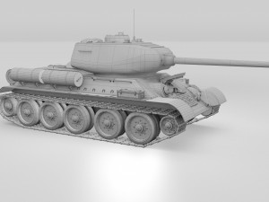 t-34-85 with interior hdri winter camo 3D Model