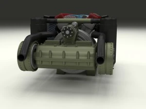 t-34 engine and transmission full 3D Model