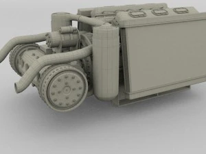 t-34 engine and transmission full 3D Model