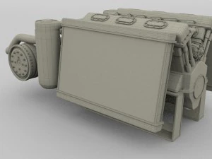 t-34 engine and transmission full 3D Model