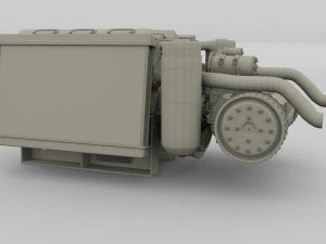 t-34 engine and transmission full 3D Model