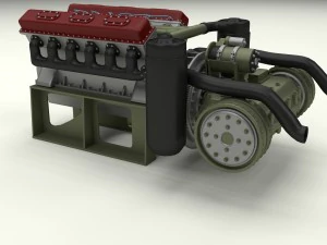 двигатель и трансмиссия т-34 3D Модель