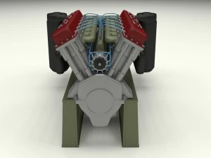 t-34 engine and transmission 3D Model
