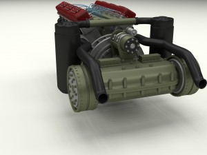 t-34 engine and transmission 3D Модель