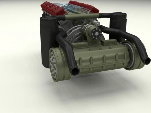 t-34 engine and transmission 3D Model