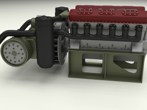 t-34 engine and transmission 3D Модель