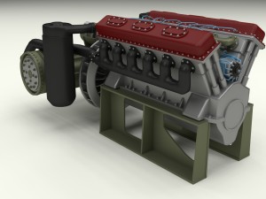 t-34 engine and transmission 3D Модель