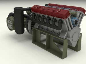 t-34 engine and transmission 3D Model