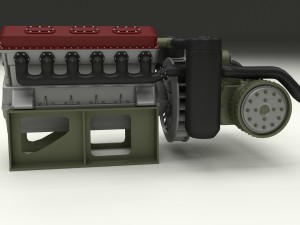 t-34 engine and transmission 3D Модель