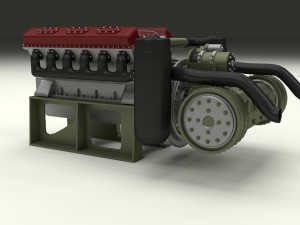t-34 engine and transmission 3D Модель