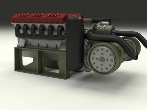 t-34 engine and transmission 3D Model