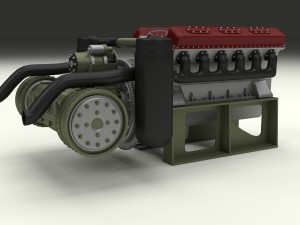 t-34 engine and transmission 3D Модель